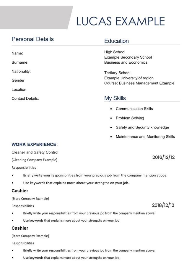 general cv template